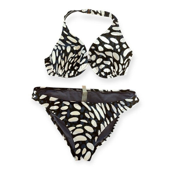 Victoria's Secret dark Blue and White Bikini set size L - Picture 1 of 11